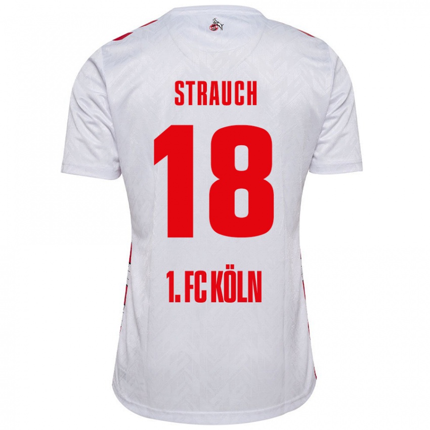 Kinder Georg Strauch #18 Weiß Rot Heimtrikot Trikot 2024/25 T-Shirt Schweiz