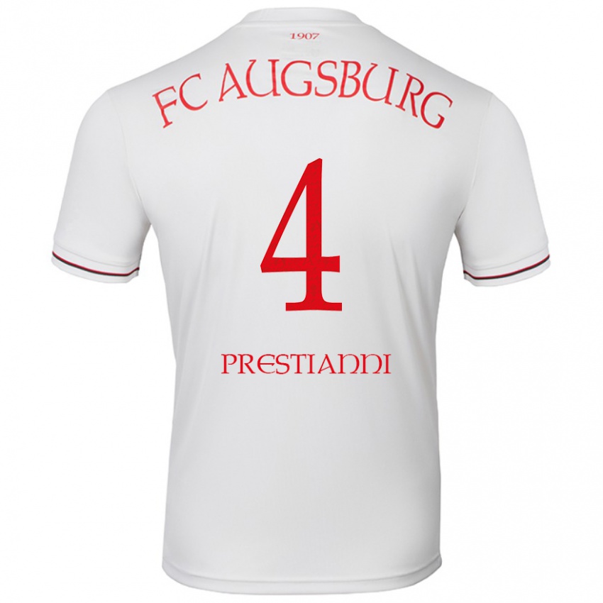 Kinder Luis Prestianni #4 Weiß Heimtrikot Trikot 2024/25 T-Shirt Schweiz