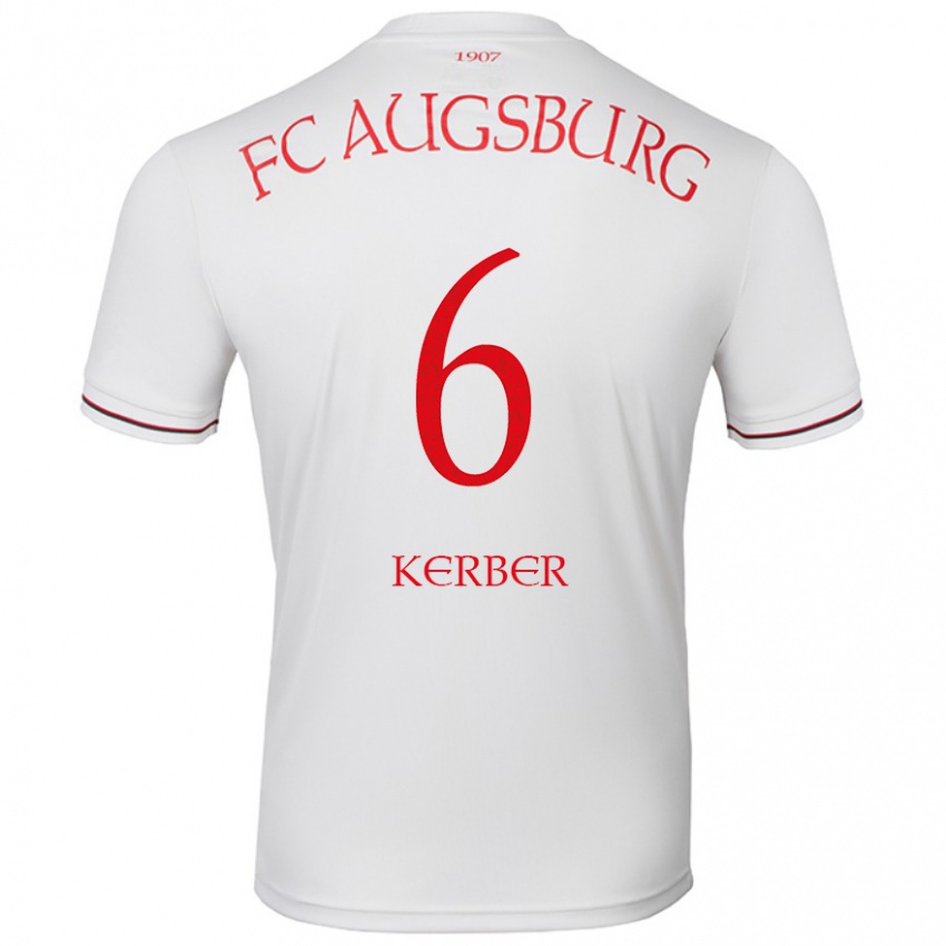 Kinder Luca Kerber #6 Weiß Heimtrikot Trikot 2024/25 T-Shirt Schweiz