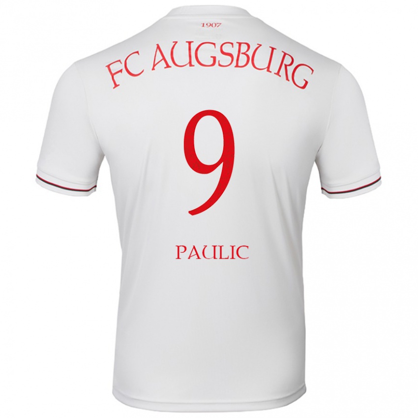 Kinder Anthony Paulic #9 Weiß Heimtrikot Trikot 2024/25 T-Shirt Schweiz