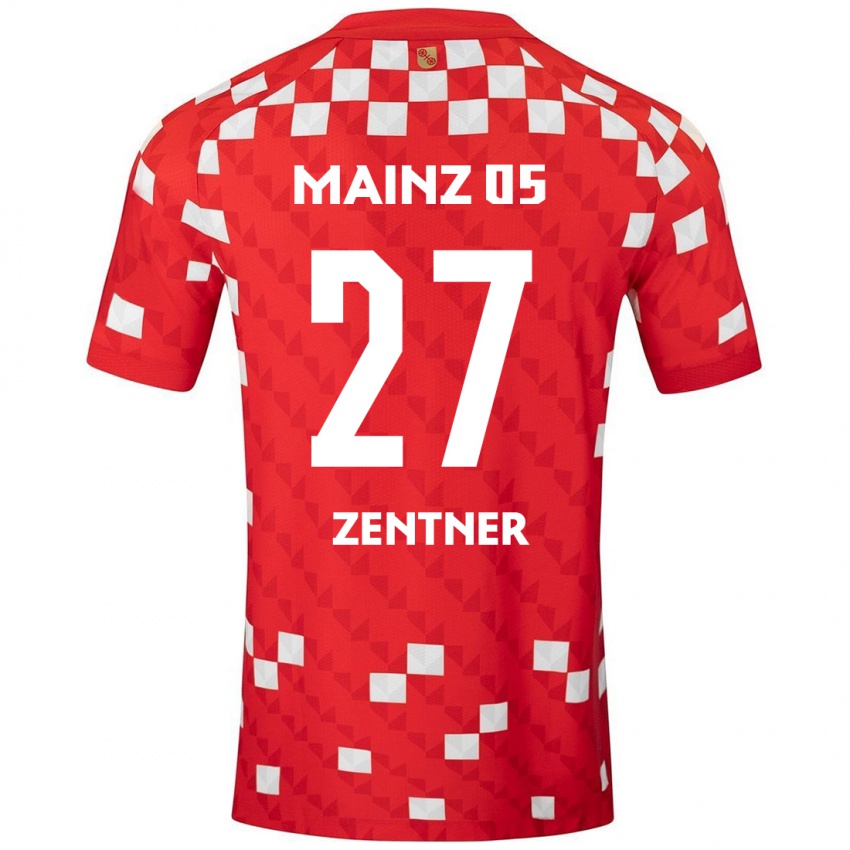 Kinder Robin Zentner #27 Weiß Rot Heimtrikot Trikot 2024/25 T-Shirt Schweiz