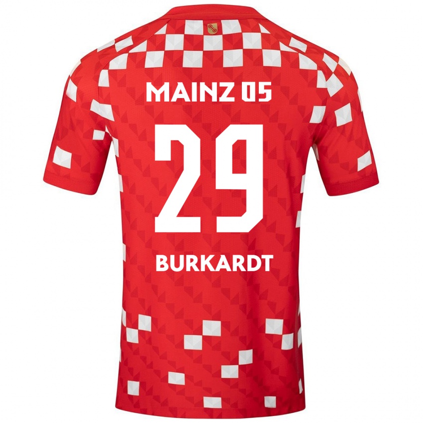 Kinder Jonathan Burkardt #29 Weiß Rot Heimtrikot Trikot 2024/25 T-Shirt Schweiz