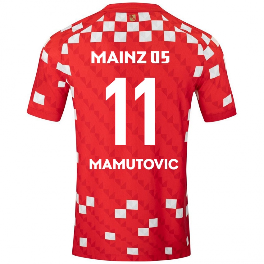 Kinder David Mamutovic #11 Weiß Rot Heimtrikot Trikot 2024/25 T-Shirt Schweiz