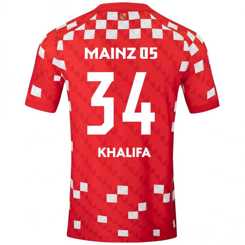 Kinder Sarah Khalifa #34 Weiß Rot Heimtrikot Trikot 2024/25 T-Shirt Schweiz