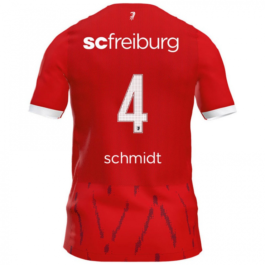 Kinder Kenneth Schmidt #4 Rot Heimtrikot Trikot 2024/25 T-Shirt Schweiz