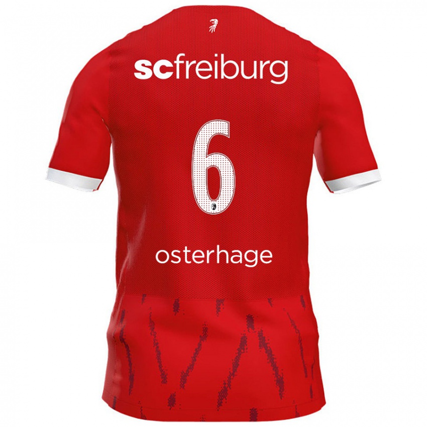 Kinder Patrick Osterhage #6 Rot Heimtrikot Trikot 2024/25 T-Shirt Schweiz