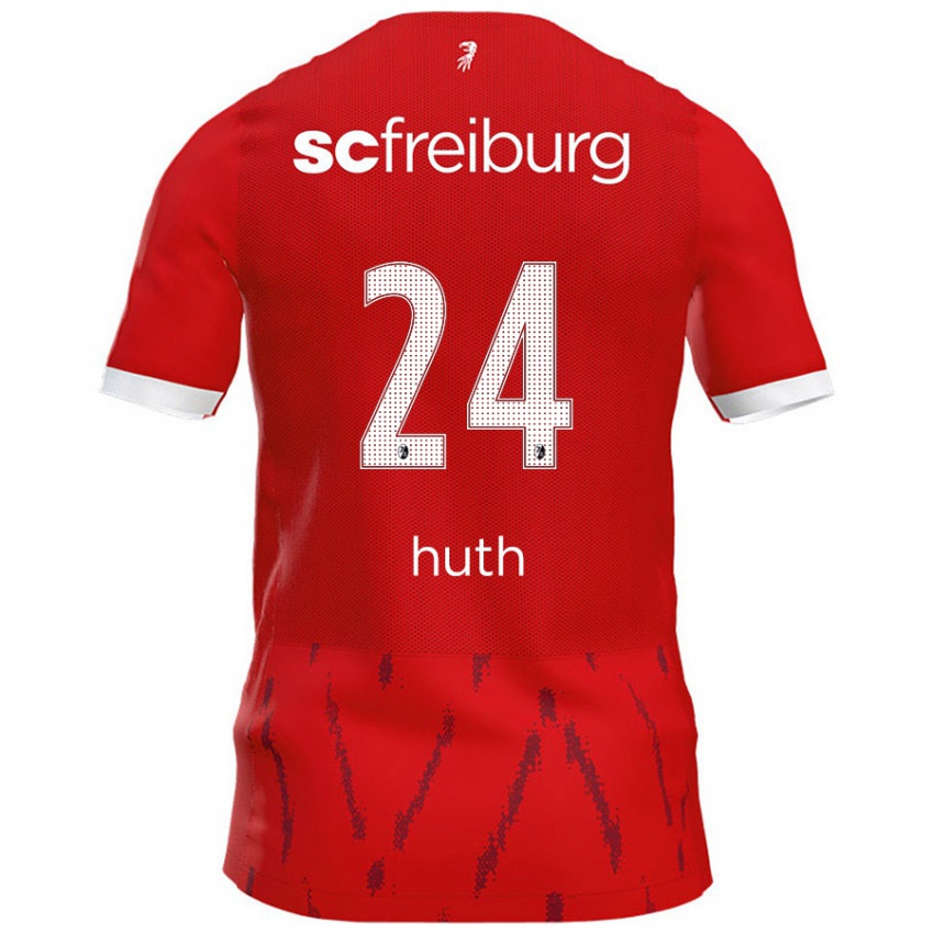 Kinder Jannik Huth #24 Rot Heimtrikot Trikot 2024/25 T-Shirt Schweiz