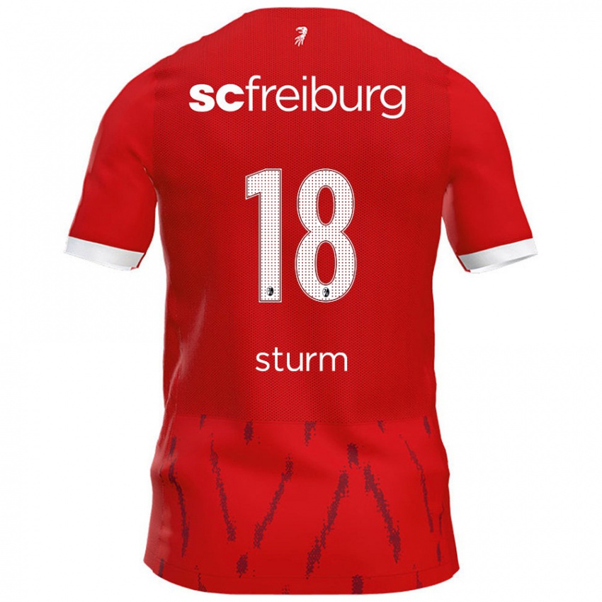 Kinder Yann Sturm #18 Rot Heimtrikot Trikot 2024/25 T-Shirt Schweiz