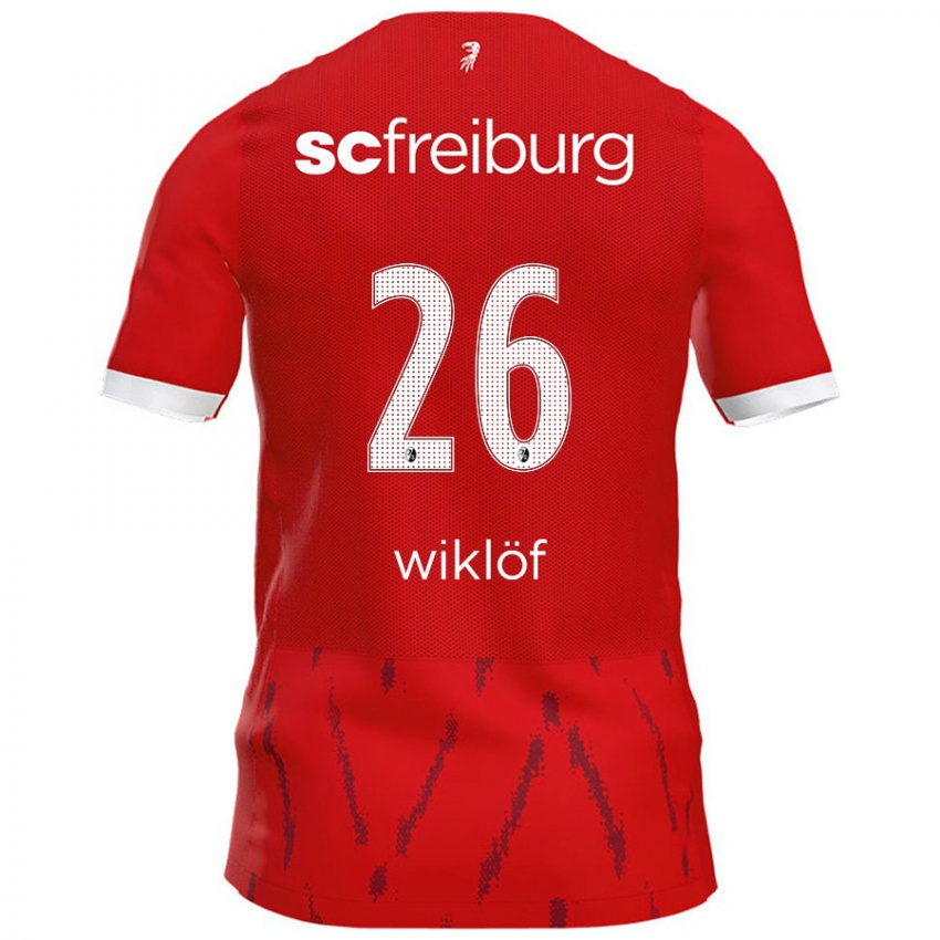 Kinder Oscar Wiklöf #26 Rot Heimtrikot Trikot 2024/25 T-Shirt Schweiz