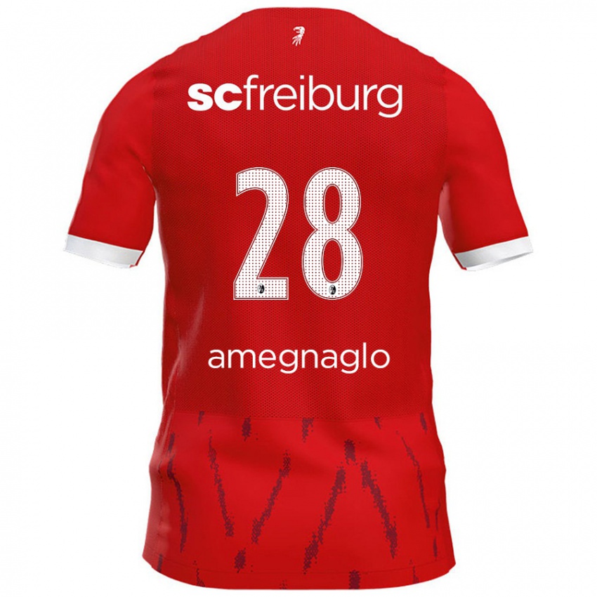 Kinder David Amegnaglo #28 Rot Heimtrikot Trikot 2024/25 T-Shirt Schweiz