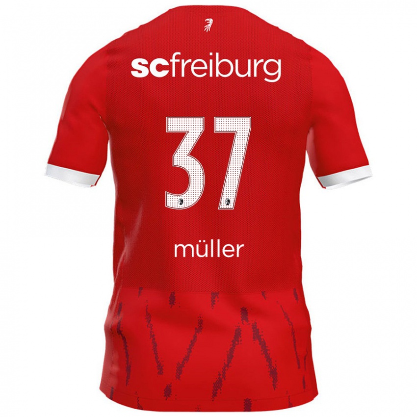 Kinder Ruben Müller #37 Rot Heimtrikot Trikot 2024/25 T-Shirt Schweiz