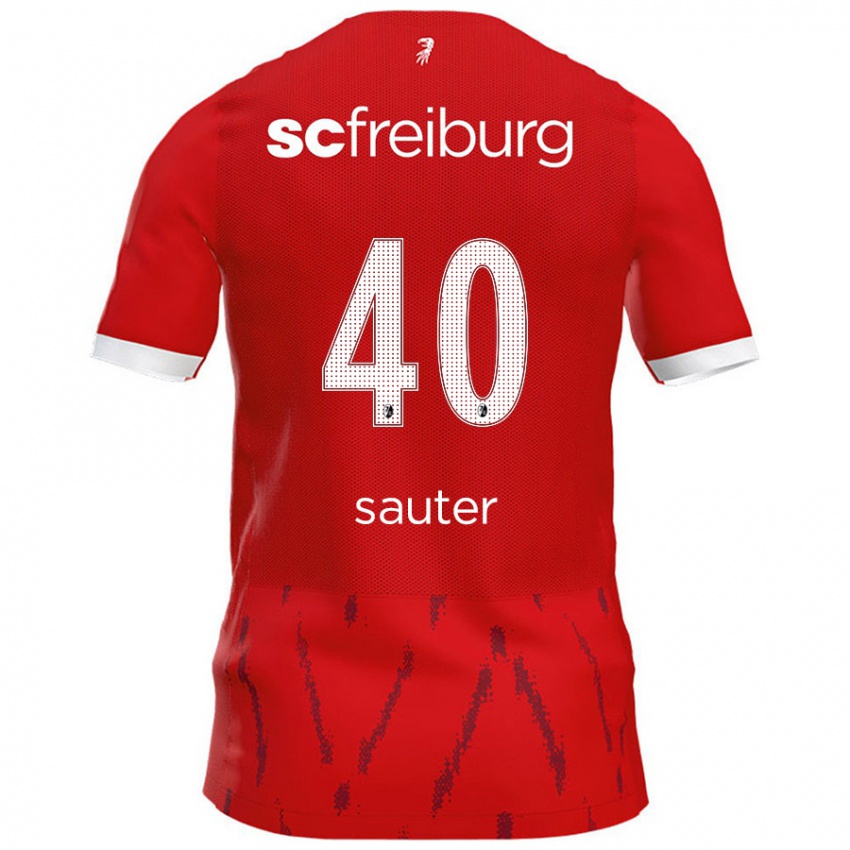 Kinder Niklas Sauter #40 Rot Heimtrikot Trikot 2024/25 T-Shirt Schweiz