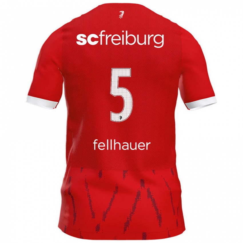 Kinder Kim Fellhauer #5 Rot Heimtrikot Trikot 2024/25 T-Shirt Schweiz