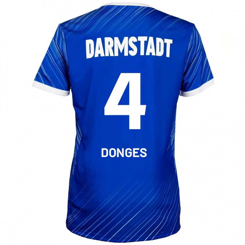 Kinder Julian Donges #4 Blau Weiß Heimtrikot Trikot 2024/25 T-Shirt Schweiz