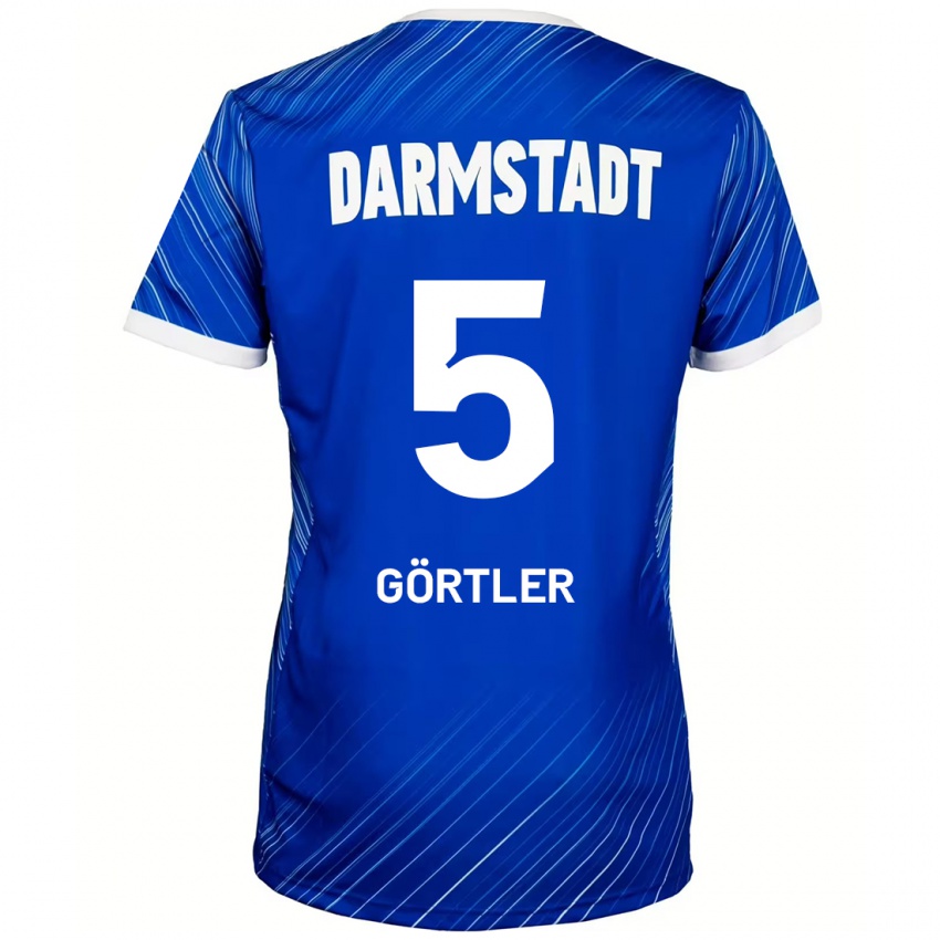 Kinder Bastian Görtler #5 Blau Weiß Heimtrikot Trikot 2024/25 T-Shirt Schweiz