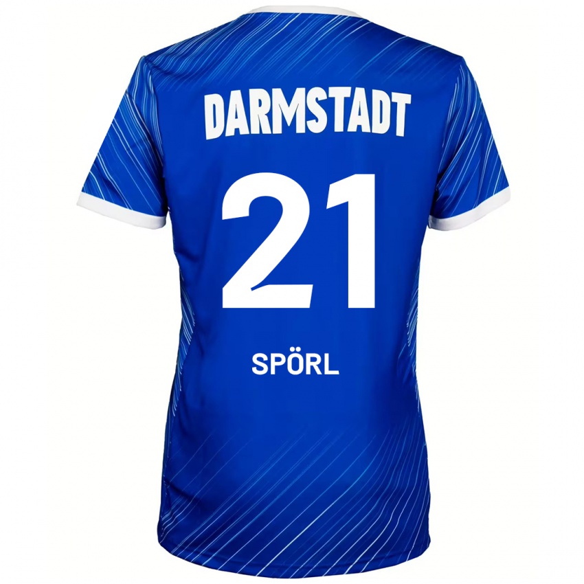 Kinder Luca Spörl #21 Blau Weiß Heimtrikot Trikot 2024/25 T-Shirt Schweiz