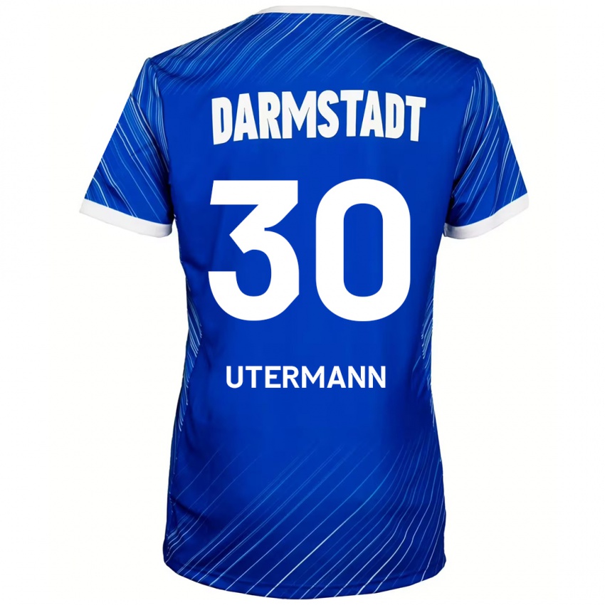 Kinder Anton Utermann #30 Blau Weiß Heimtrikot Trikot 2024/25 T-Shirt Schweiz