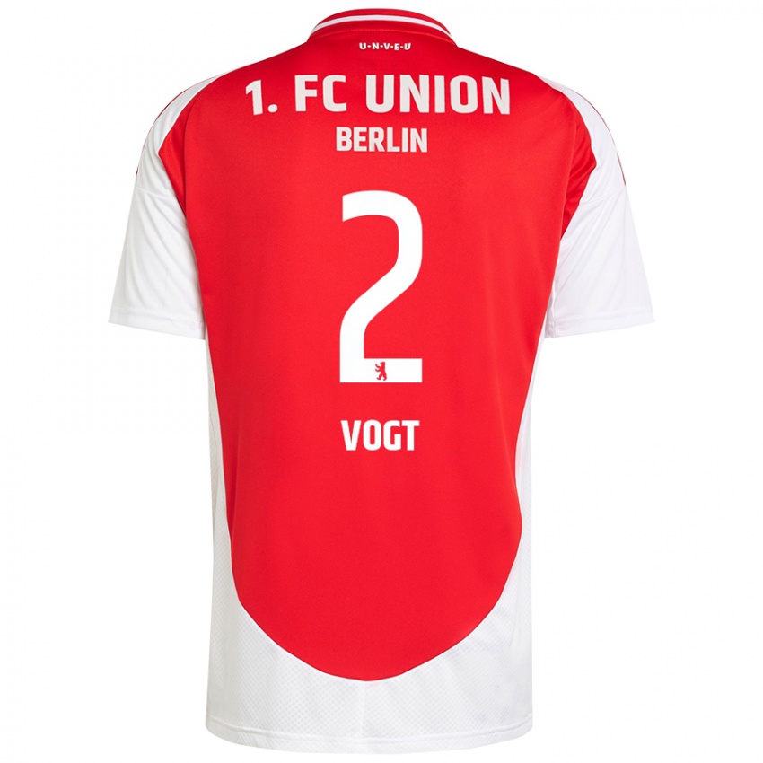 Kinder Kevin Vogt #2 Rot Weiß Heimtrikot Trikot 2024/25 T-Shirt Schweiz