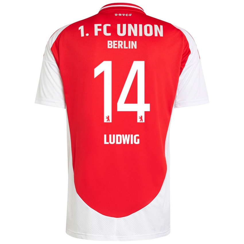 Kinder Brandon Ludwig #14 Rot Weiß Heimtrikot Trikot 2024/25 T-Shirt Schweiz