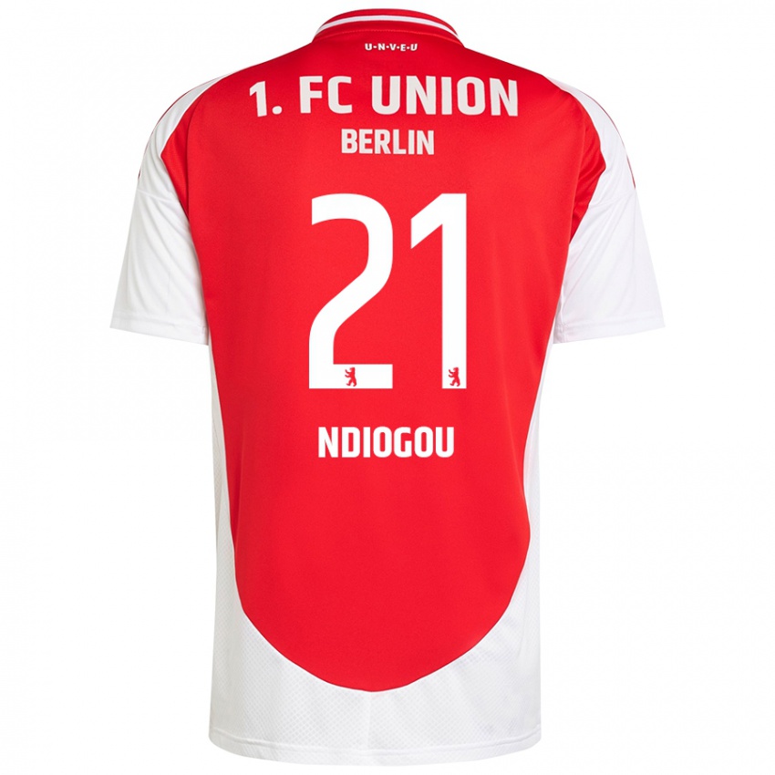 Kinder Pape-Omar Ndiogou #21 Rot Weiß Heimtrikot Trikot 2024/25 T-Shirt Schweiz