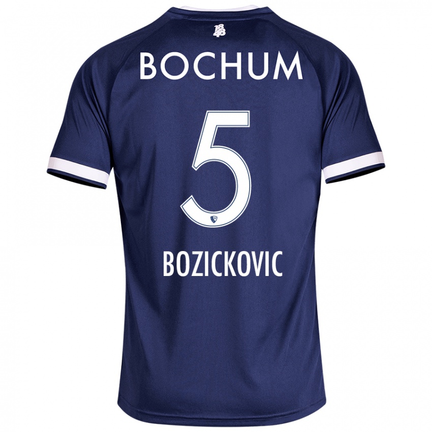 Kinder Niko Bozickovic #5 Dunkelblau Heimtrikot Trikot 2024/25 T-Shirt Schweiz