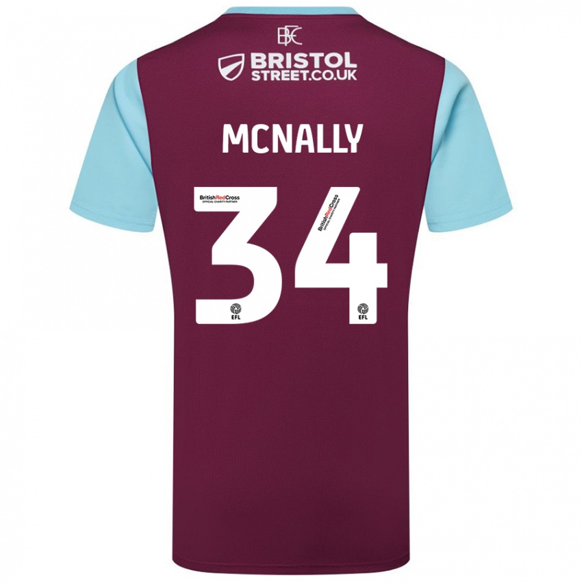 Kinder Luke Mcnally #34 Burgunderrot Himmelblau Heimtrikot Trikot 2024/25 T-Shirt Schweiz