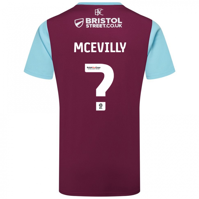 Kinder Jack Mcevilly #0 Burgunderrot Himmelblau Heimtrikot Trikot 2024/25 T-Shirt Schweiz