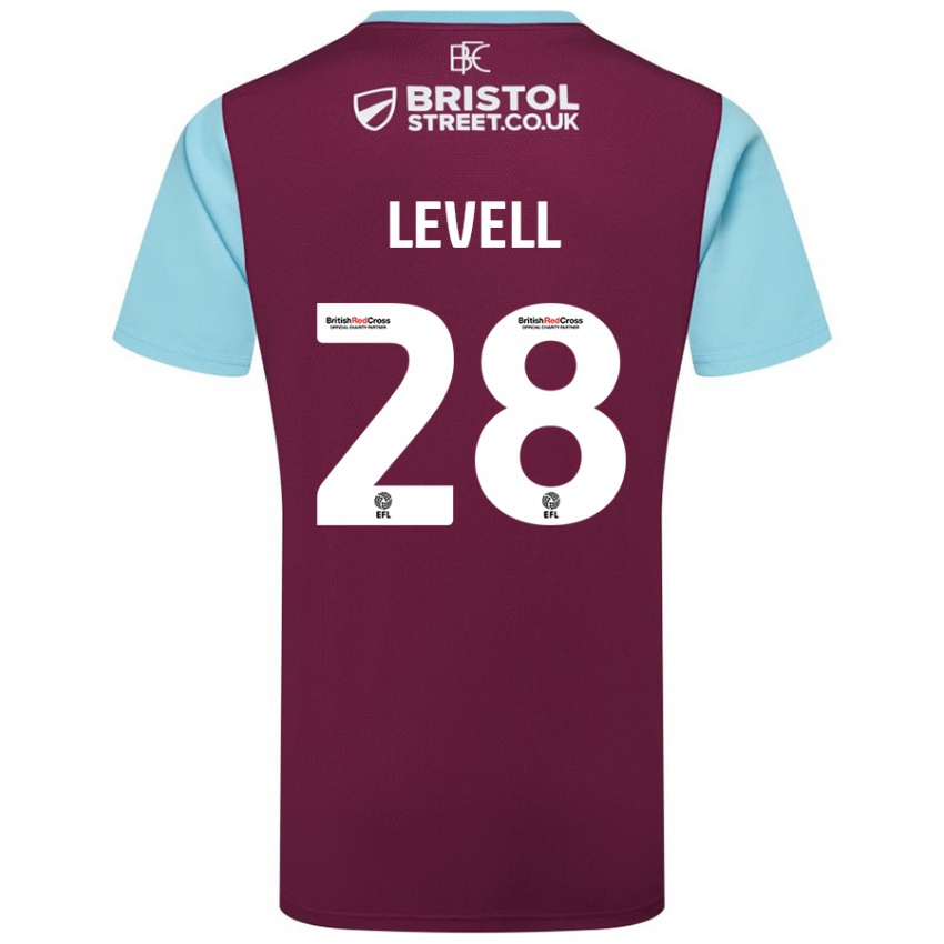 Kinder Kirstie Levell #28 Burgunderrot Himmelblau Heimtrikot Trikot 2024/25 T-Shirt Schweiz