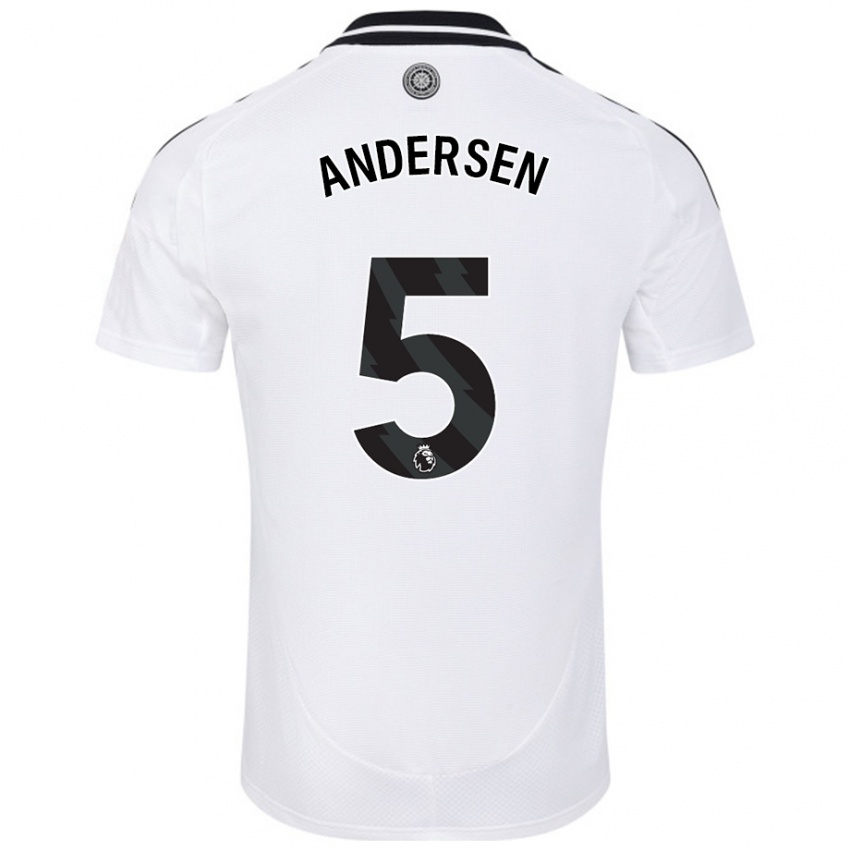 Kinder Joachim Andersen #5 Weiß Heimtrikot Trikot 2024/25 T-Shirt Schweiz