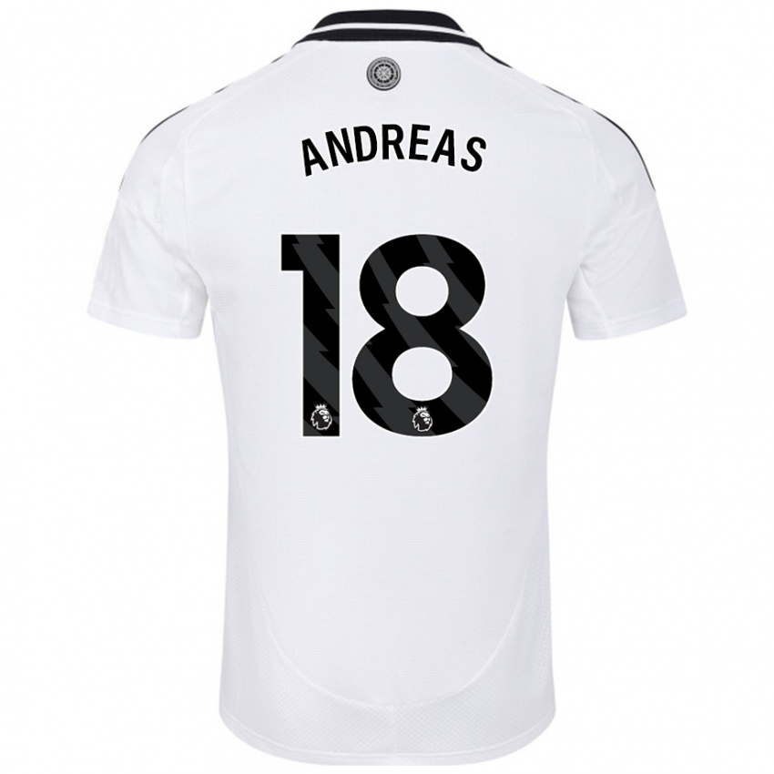 Kinder Andreas Pereira #18 Weiß Heimtrikot Trikot 2024/25 T-Shirt Schweiz