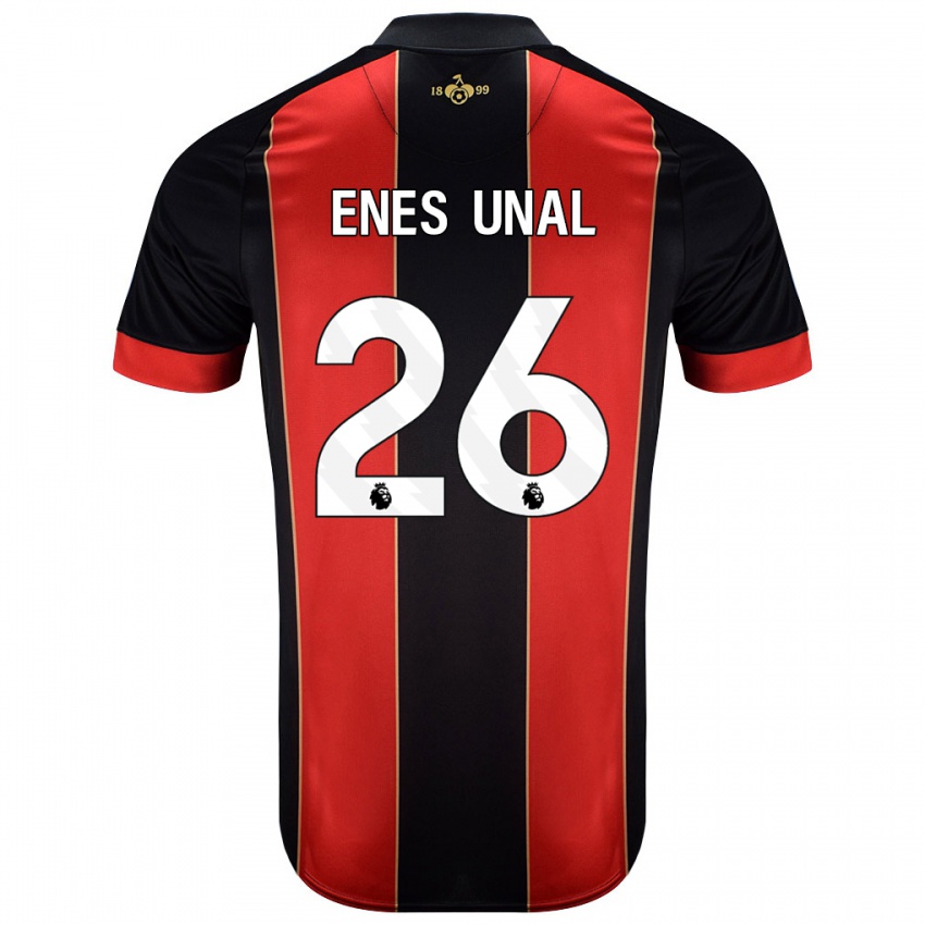 Kinder Enes Ünal #26 Rot Schwarz Heimtrikot Trikot 2024/25 T-Shirt Schweiz