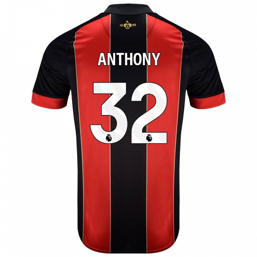 Kinder Jaidon Anthony #32 Rot Schwarz Heimtrikot Trikot 2024/25 T-Shirt Schweiz