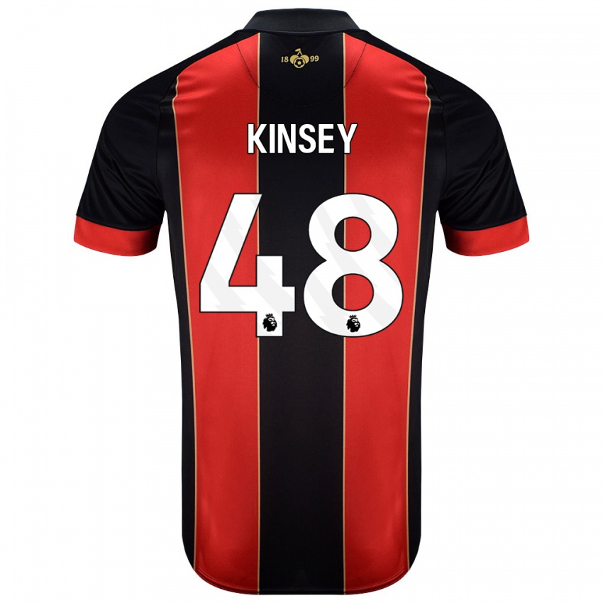 Kinder Max Kinsey #48 Rot Schwarz Heimtrikot Trikot 2024/25 T-Shirt Schweiz