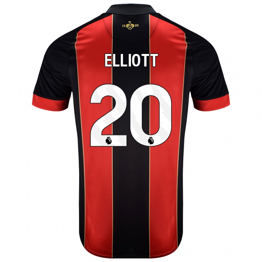 Kinder Kaitlyn Elliott #20 Rot Schwarz Heimtrikot Trikot 2024/25 T-Shirt Schweiz