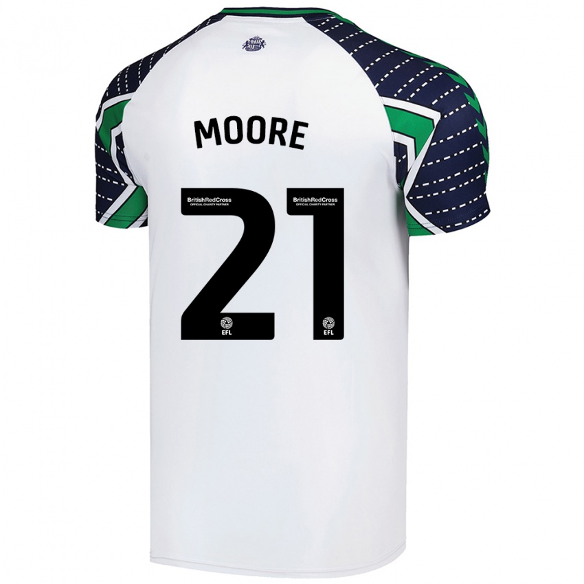 Kinder Simon Moore #21 Weiß Auswärtstrikot Trikot 2024/25 T-Shirt Schweiz