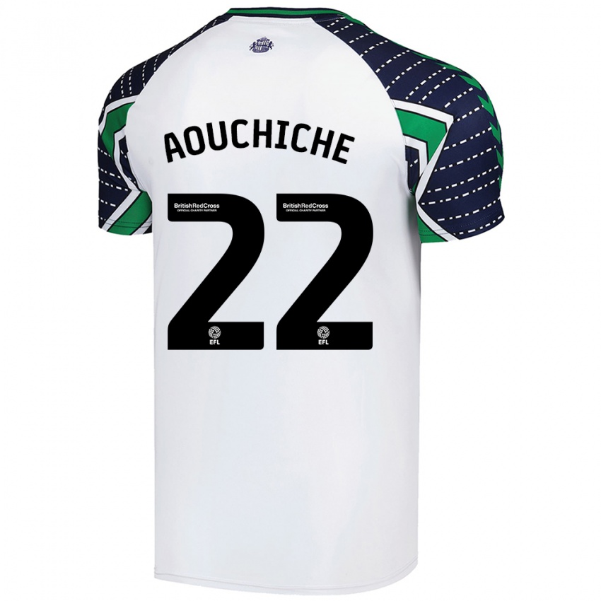 Enfant Maillot Adil Aouchiche #22 Blanc Tenues Extérieur 2024/25 T-Shirt Suisse