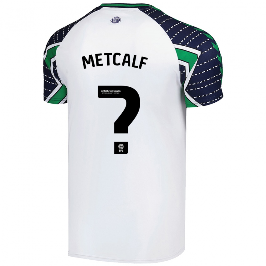 Enfant Maillot Ben Metcalf #0 Blanc Tenues Extérieur 2024/25 T-Shirt Suisse