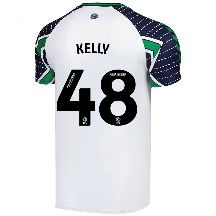 Enfant Maillot Caden Kelly #48 Blanc Tenues Extérieur 2024/25 T-Shirt Suisse