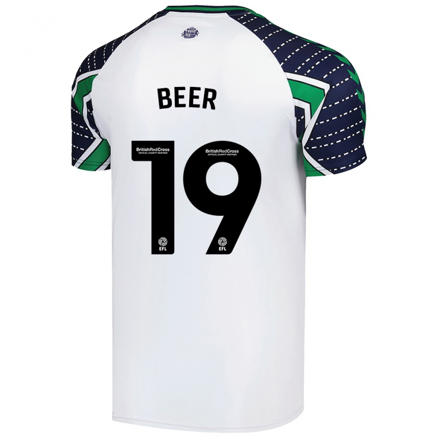 Enfant Maillot Megan Beer #19 Blanc Tenues Extérieur 2024/25 T-Shirt Suisse