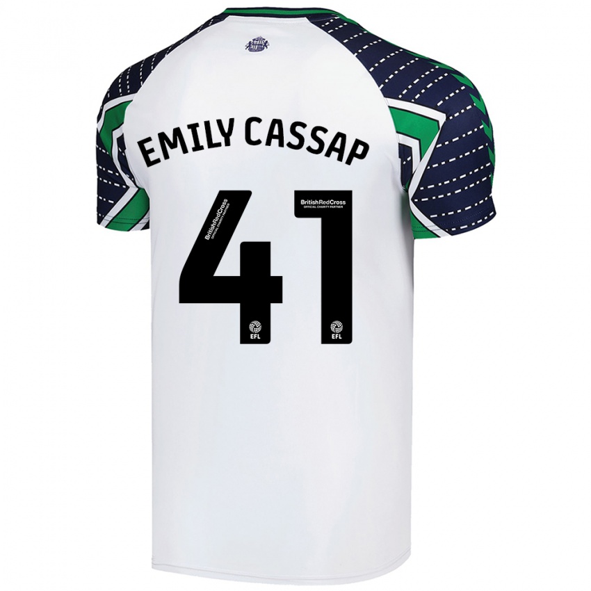 Enfant Maillot Emily Cassap #41 Blanc Tenues Extérieur 2024/25 T-Shirt Suisse