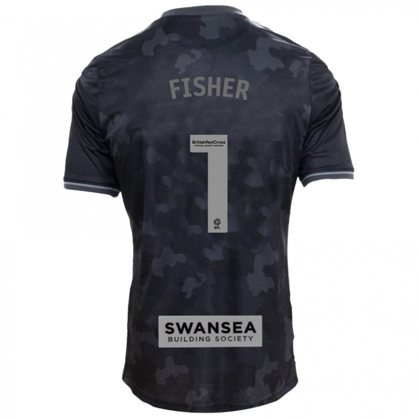 Enfant Maillot Andy Fisher #1 Noir Tenues Extérieur 2024/25 T-Shirt Suisse