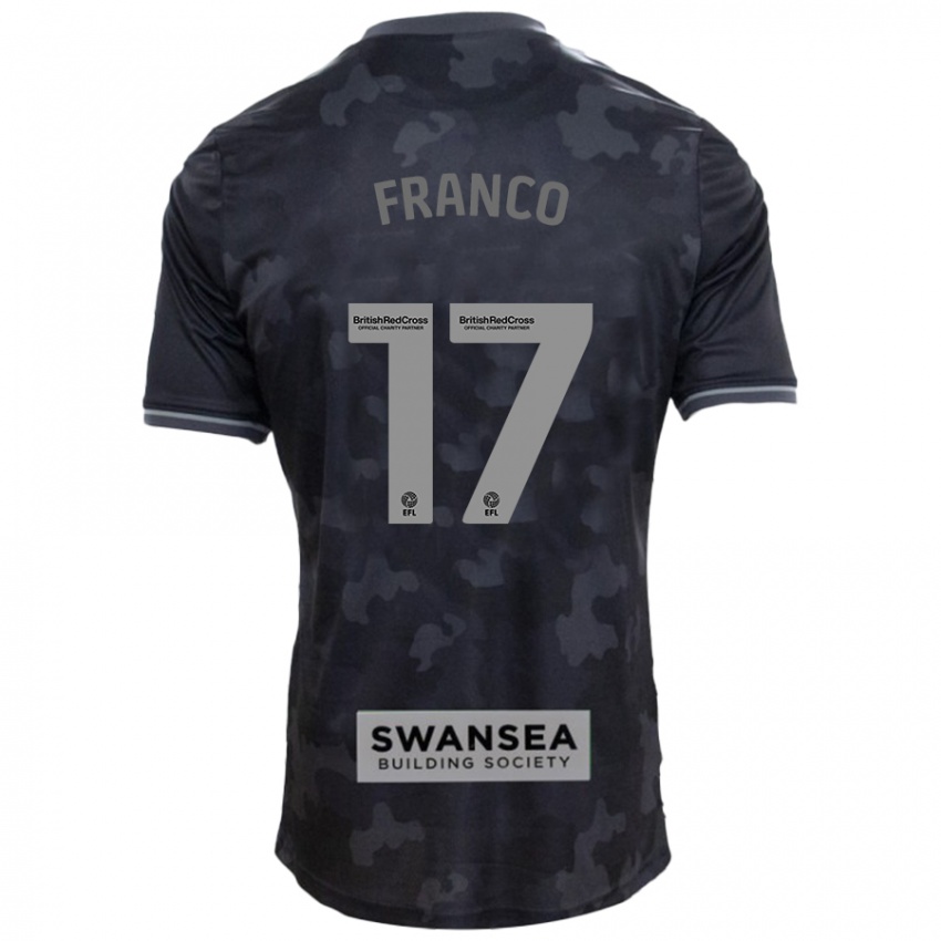 Kinder Gonçalo Franco #17 Schwarz Auswärtstrikot Trikot 2024/25 T-Shirt Schweiz