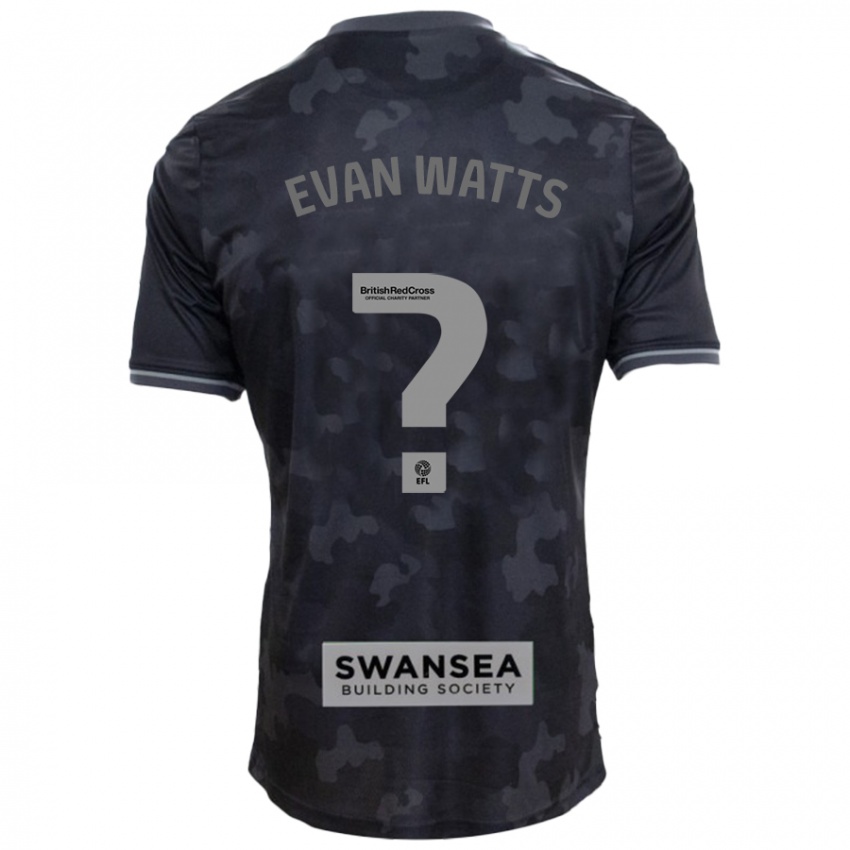 Kinder Evan Watts #0 Schwarz Auswärtstrikot Trikot 2024/25 T-Shirt Schweiz