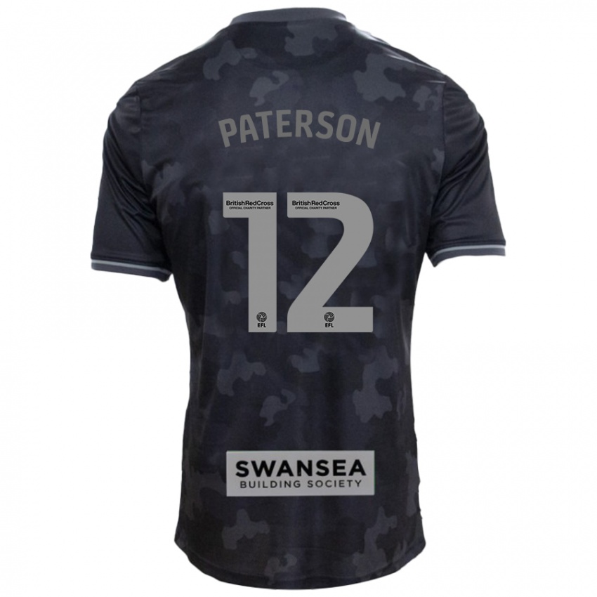 Kinder Jamie Paterson #12 Schwarz Auswärtstrikot Trikot 2024/25 T-Shirt Schweiz