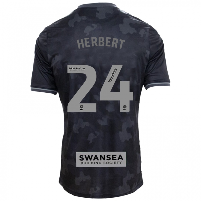 Kinder Chelsea Herbert #24 Schwarz Auswärtstrikot Trikot 2024/25 T-Shirt Schweiz