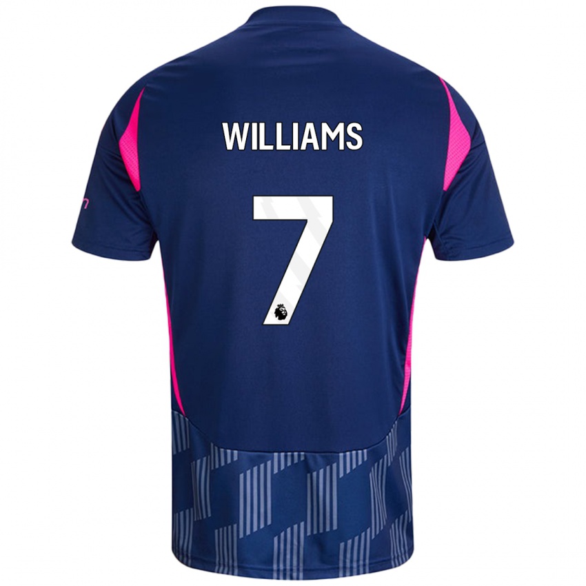 Kinder Neco Williams #7 Königsblau Rosa Auswärtstrikot Trikot 2024/25 T-Shirt Schweiz