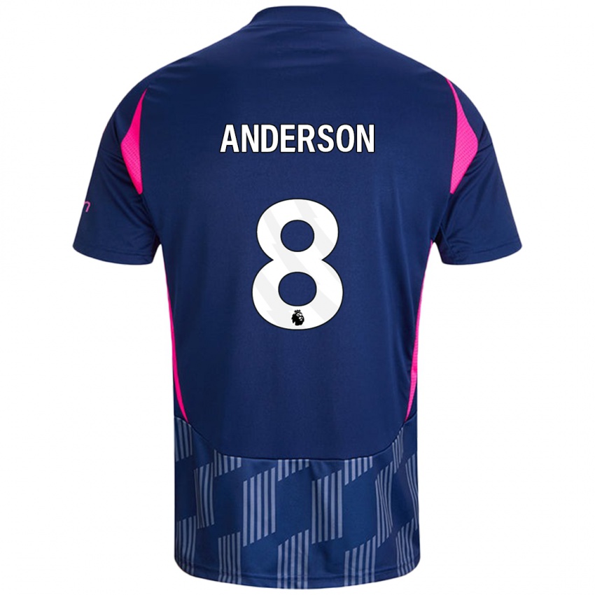 Kinder Elliot Anderson #8 Königsblau Rosa Auswärtstrikot Trikot 2024/25 T-Shirt Schweiz