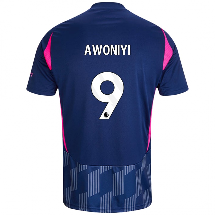 Kinder Taiwo Awoniyi #9 Königsblau Rosa Auswärtstrikot Trikot 2024/25 T-Shirt Schweiz