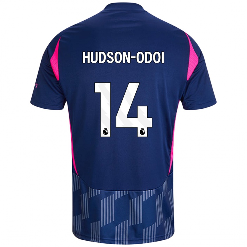 Kinder Callum Hudson-Odoi #14 Königsblau Rosa Auswärtstrikot Trikot 2024/25 T-Shirt Schweiz