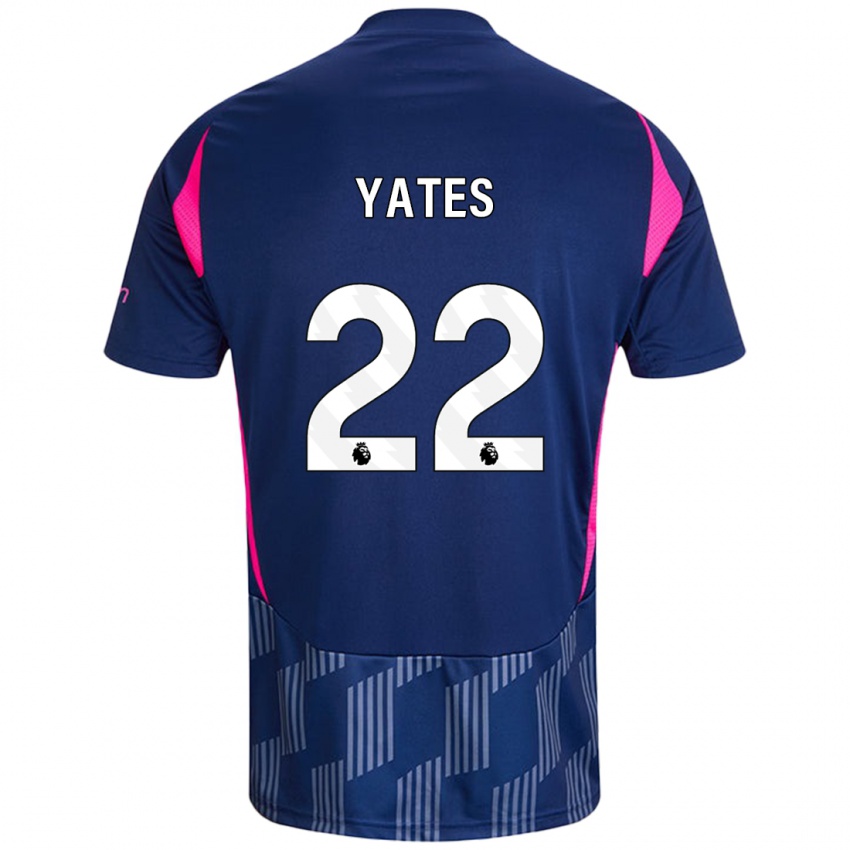 Kinder Ryan Yates #22 Königsblau Rosa Auswärtstrikot Trikot 2024/25 T-Shirt Schweiz